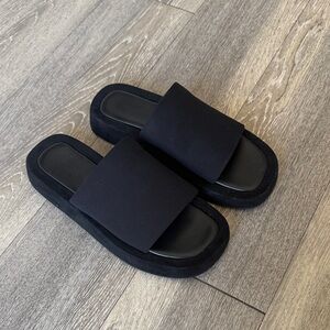 Tony Bianco Black Slide Sandals - Isabel black magic slides